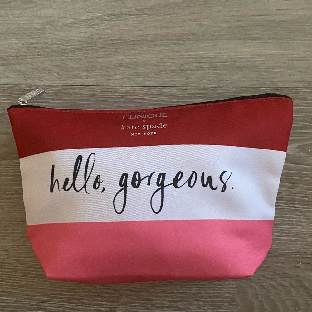 Kate Spade Red and Pink Cosmetic Case
